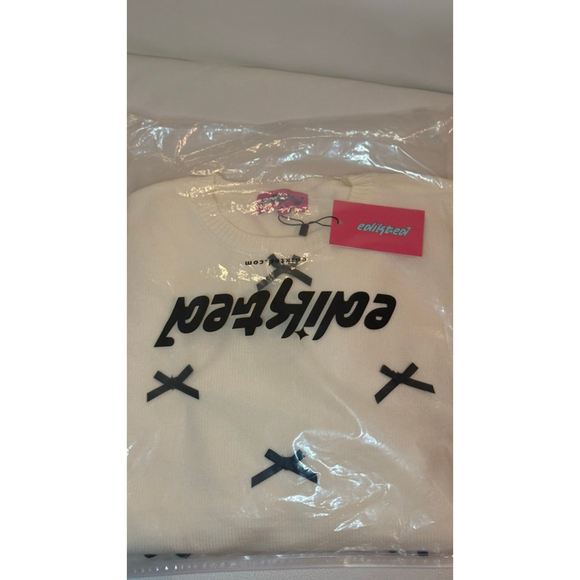 edikted white sweater with Satin Effect Bow Oversized Size S 
Sweater - Picture 4 of 5